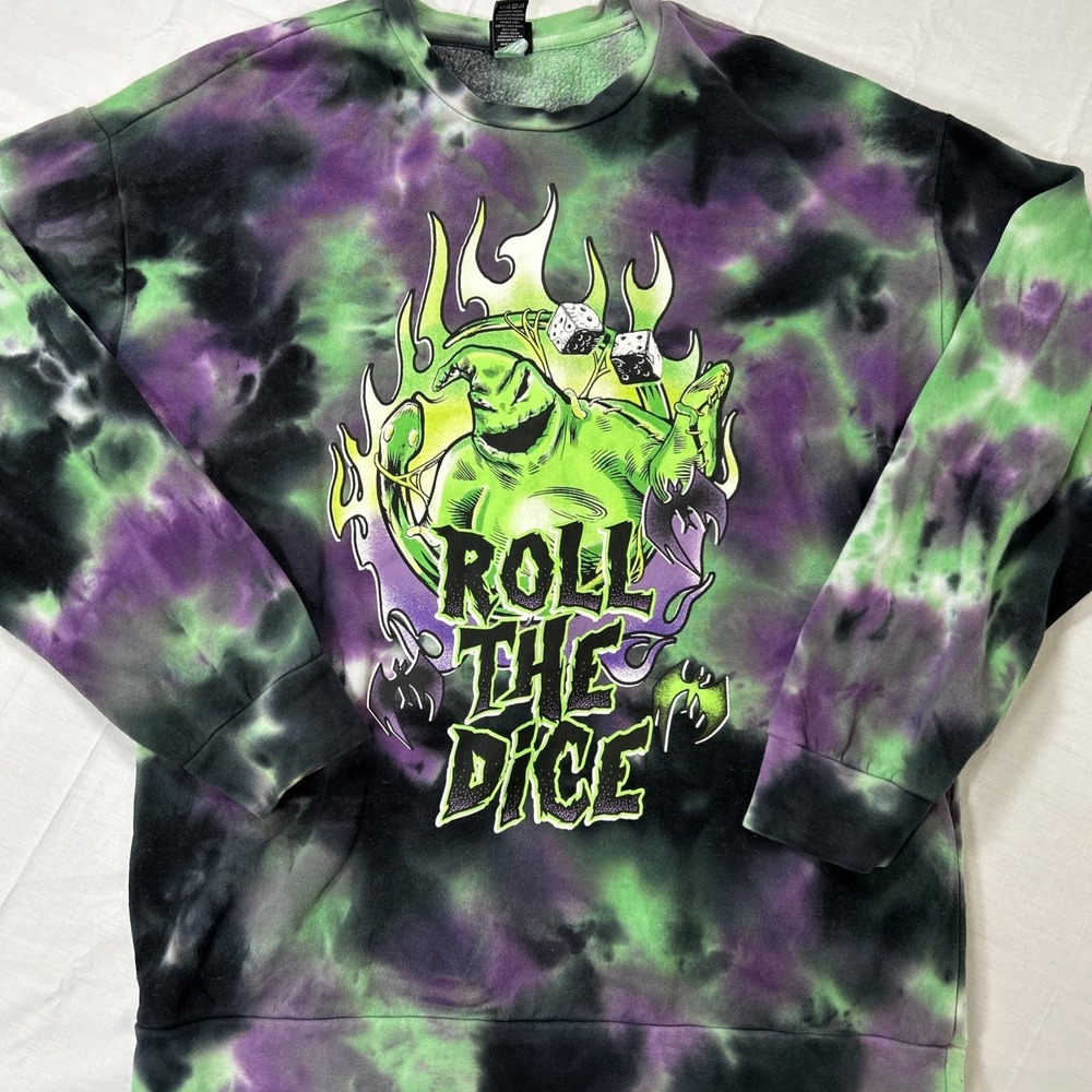 Nightmare Before Christmas Roll The Dice Oogie Boogie Tie Dyed Sweatshirt Sz S